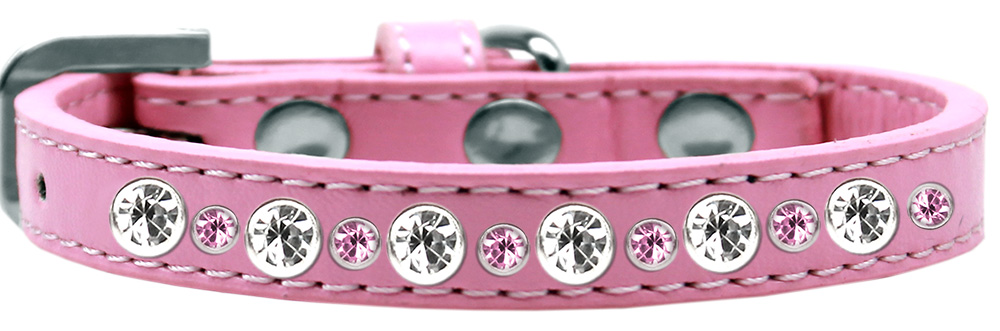 Posh Jeweled Dog Collar Light Pink Size 12